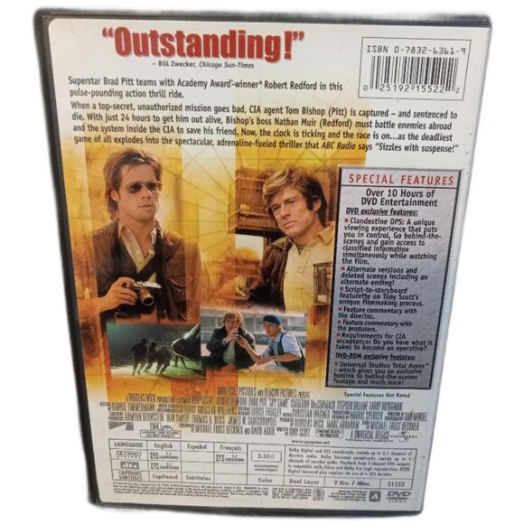 Universal DVD Movie Spy Game Widescreen Collectors Edition Complete Brad Pitt - Picture 4 of 4